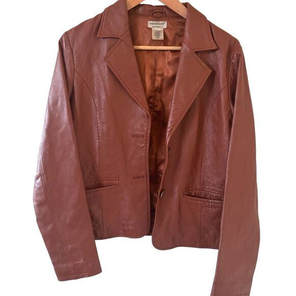 GUESS Jackets & Blazers - Vintage Guess Jeans Genuine Leather Jacket Women Brown L Western Cowboy Retro 90